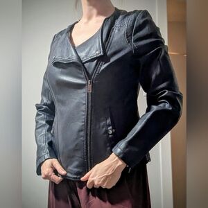 Faux Leather blue Jacket